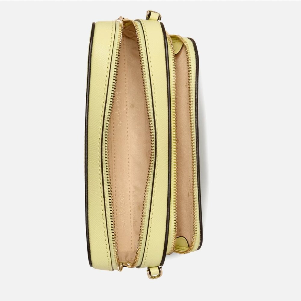 New Kate Spade Staci Dual Zip Around Crossbody Saffiano Leather Tennis Ball - Picture 4 of 5